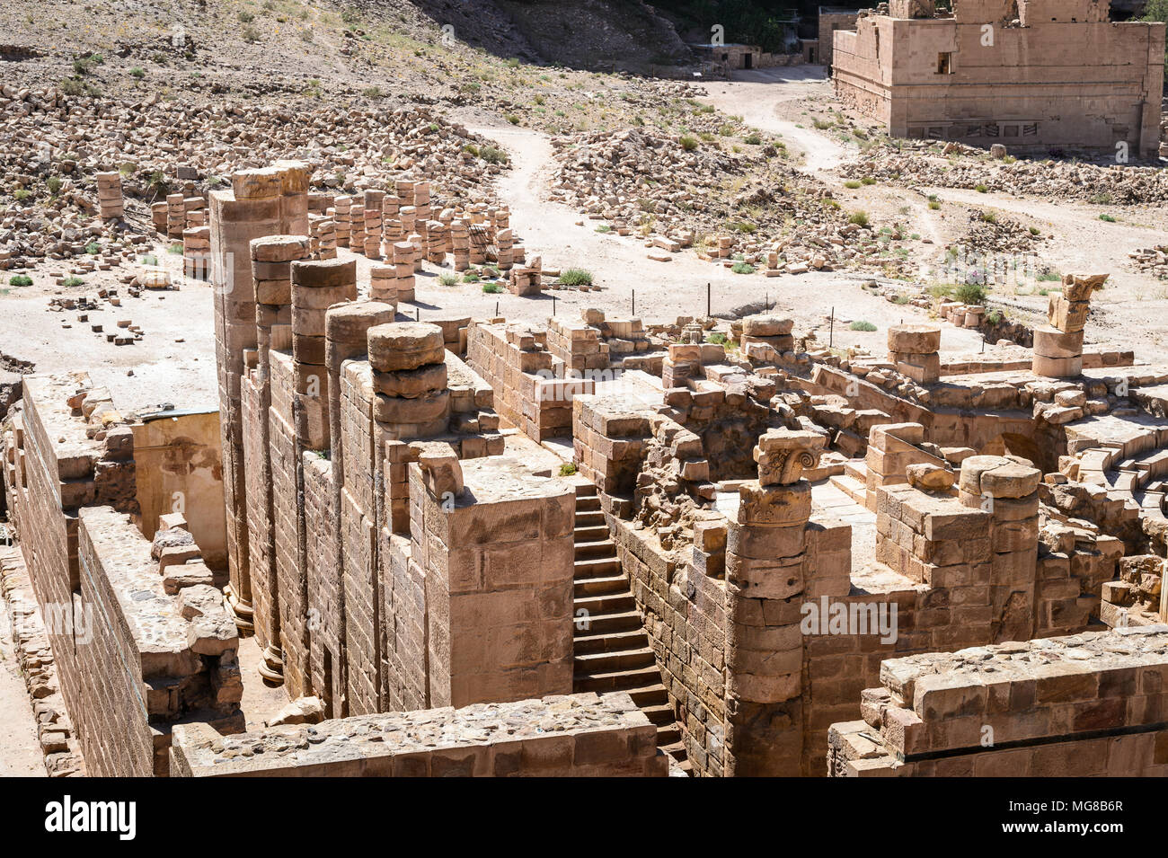 「buildings」type.C ancient ruins 佐伯泰典作① Ancient rock cut architecture of Petra, Jordan Stock Photo