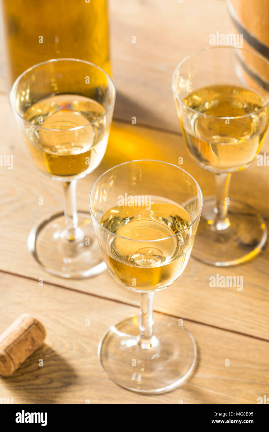 Dry French Sherry Dessert Wine in a Glass Stock Photo