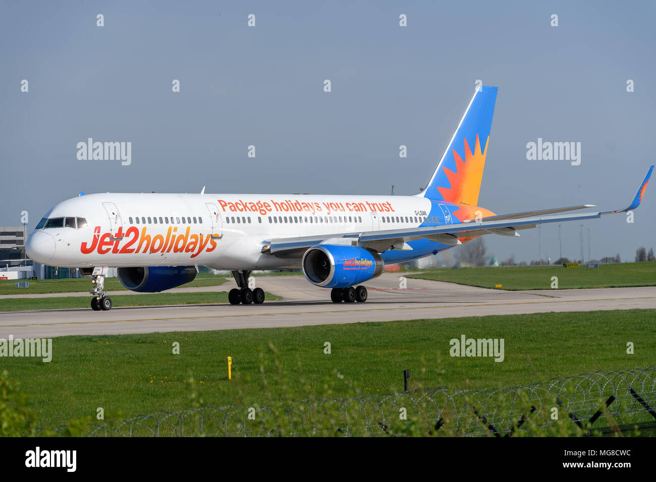 MANCHESTER, UNITED KINGDOM APRIL 21st, 2018 Jet2 Holidays Boeing 737