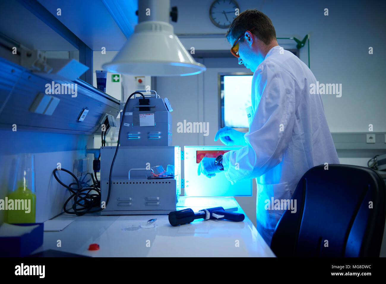 Lab,producing industrial adhesive Stock Photo - Alamy