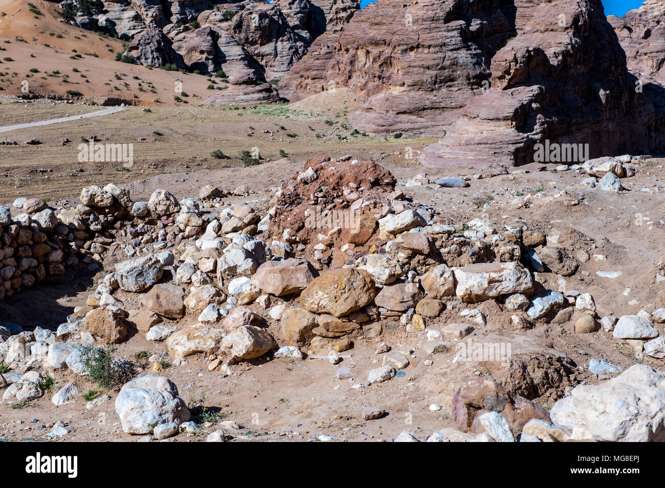 Beidha, a major Neolithic archaeological site Stock Photo