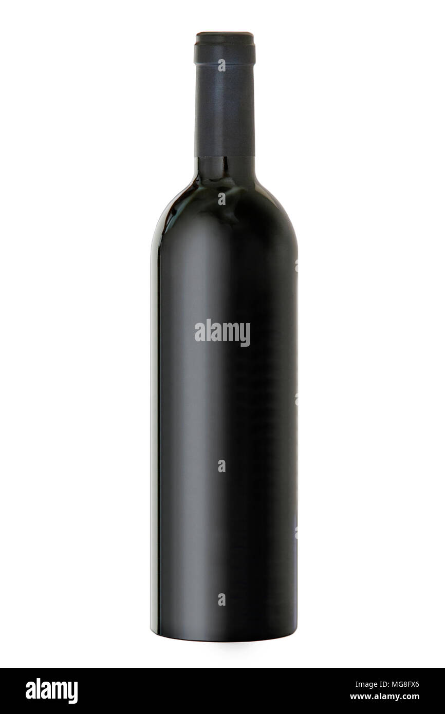 Bordeaux Bottle against plain white background Stock Photo