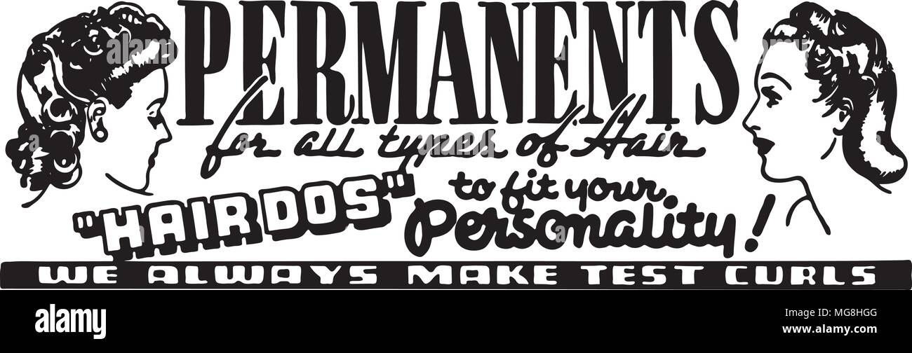 Permanents - Retro Ad Art Banner Stock Vector