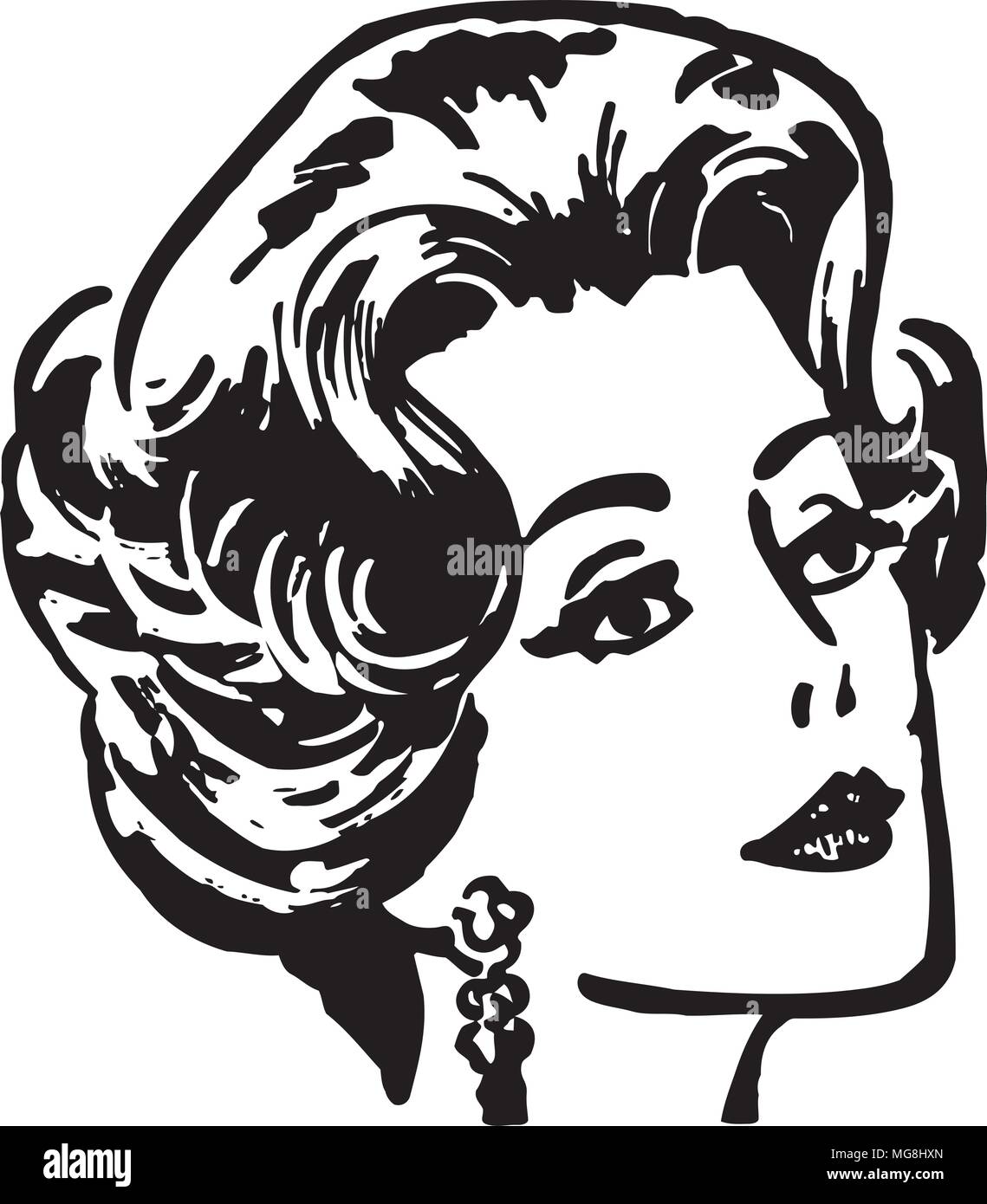 Picture Of Beauty - Retro Clipart Illustration Stock Vector
