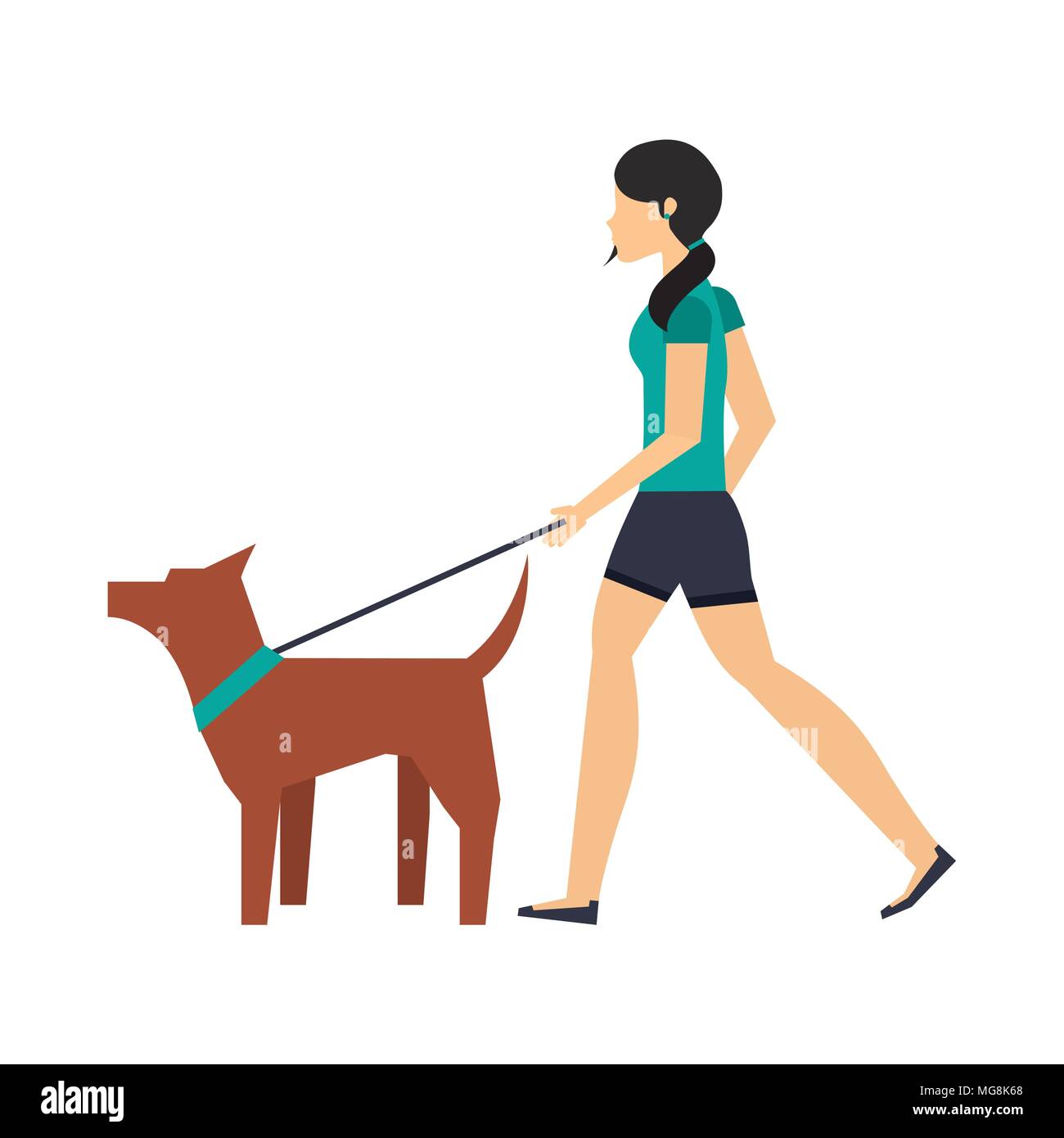 woman-walking-dog-clipart-cut-out-stock-images-pictures-alamy