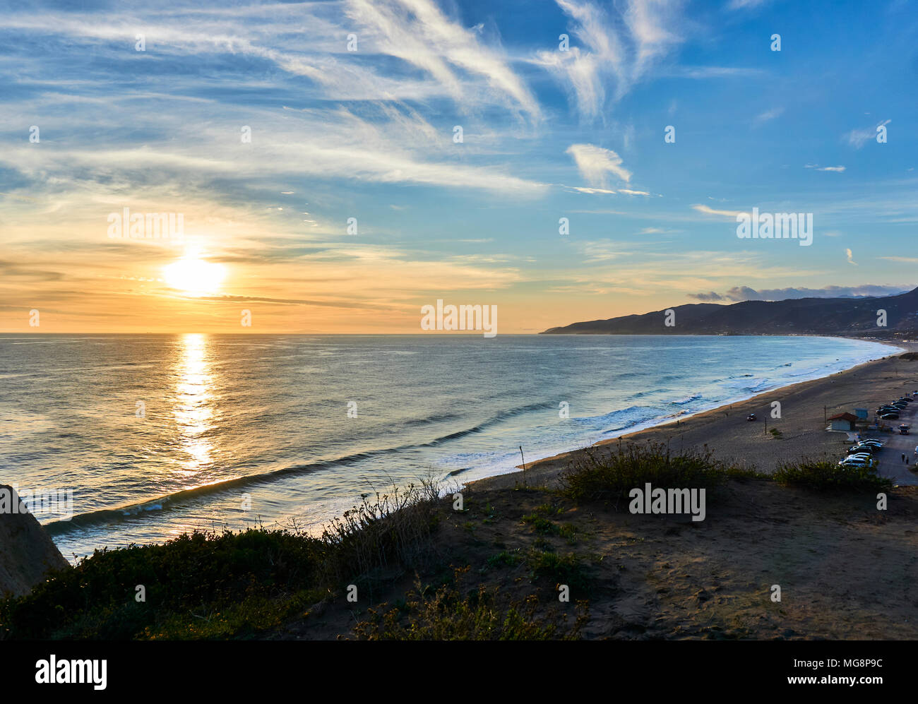 Sunset from Zuma Beach, Malibu California. Sky, color, ocean