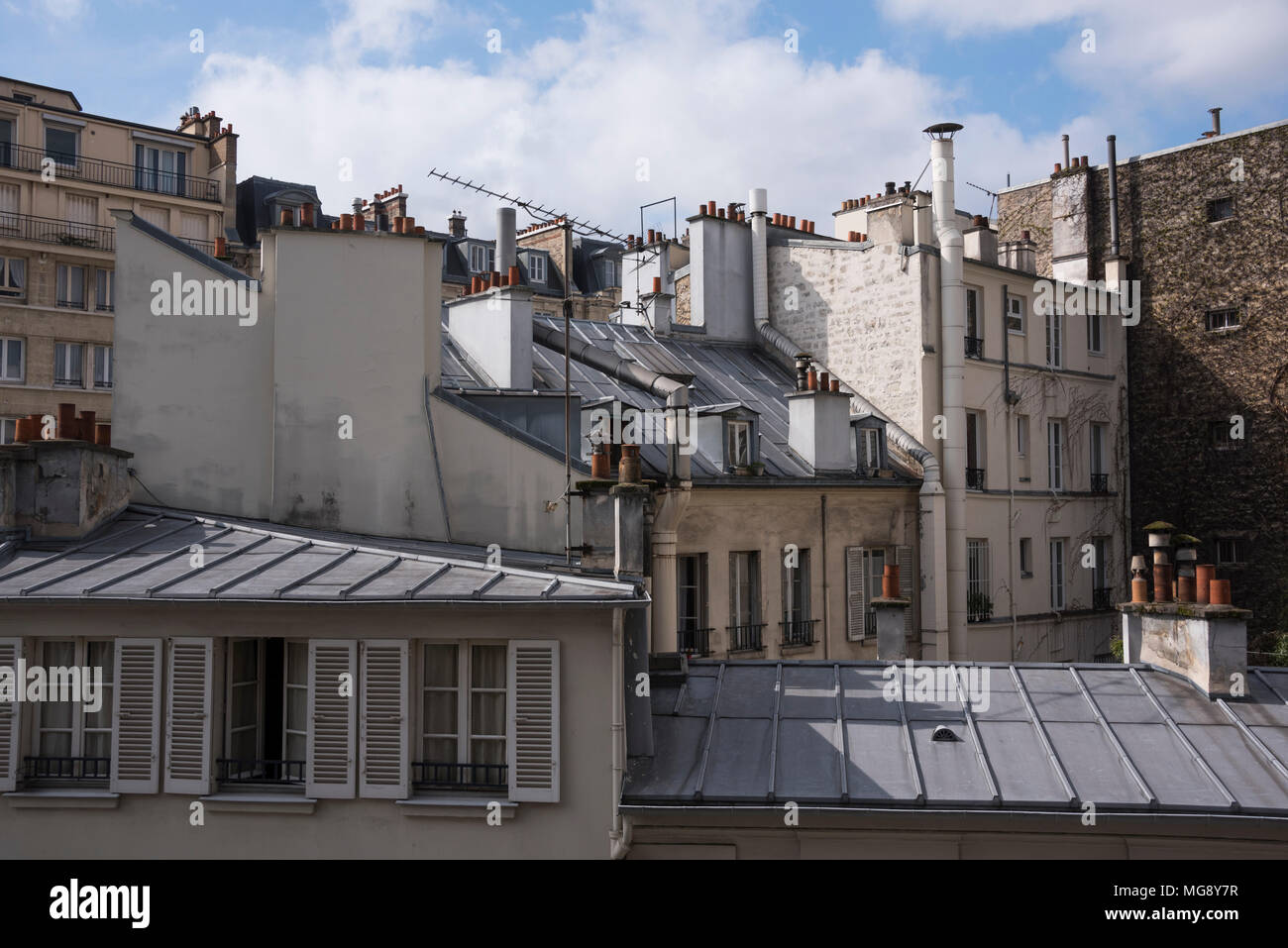 Rooftops in the Paris commune of Passy Stock Photo