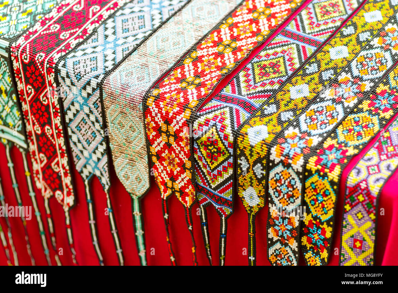 Different wicker Ethnic hand made. Stock Photo