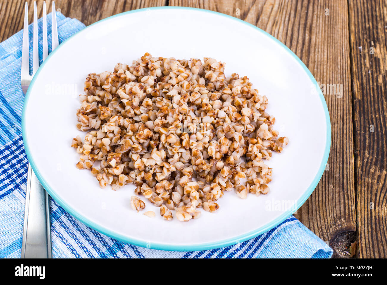 Buckwheat porridge, foods carbohydrates. Studio Photo Stock Photo Alamy