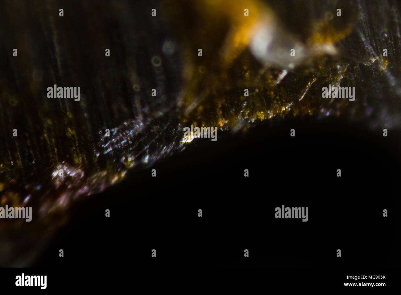 Extreme closeup of a knife under the microscope Stock Photo Alamy