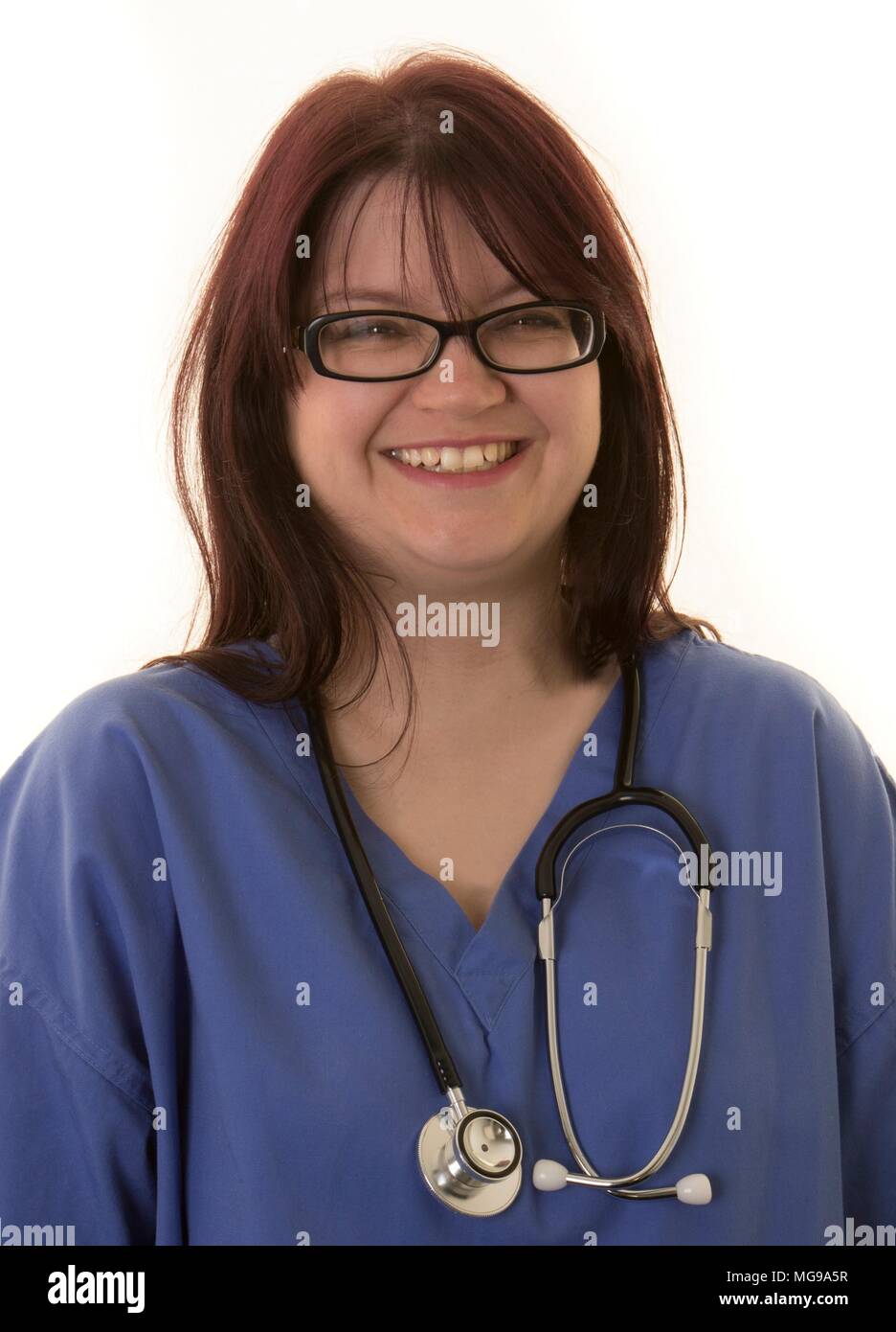 Female doctor smiling, portrait. Stock Photo