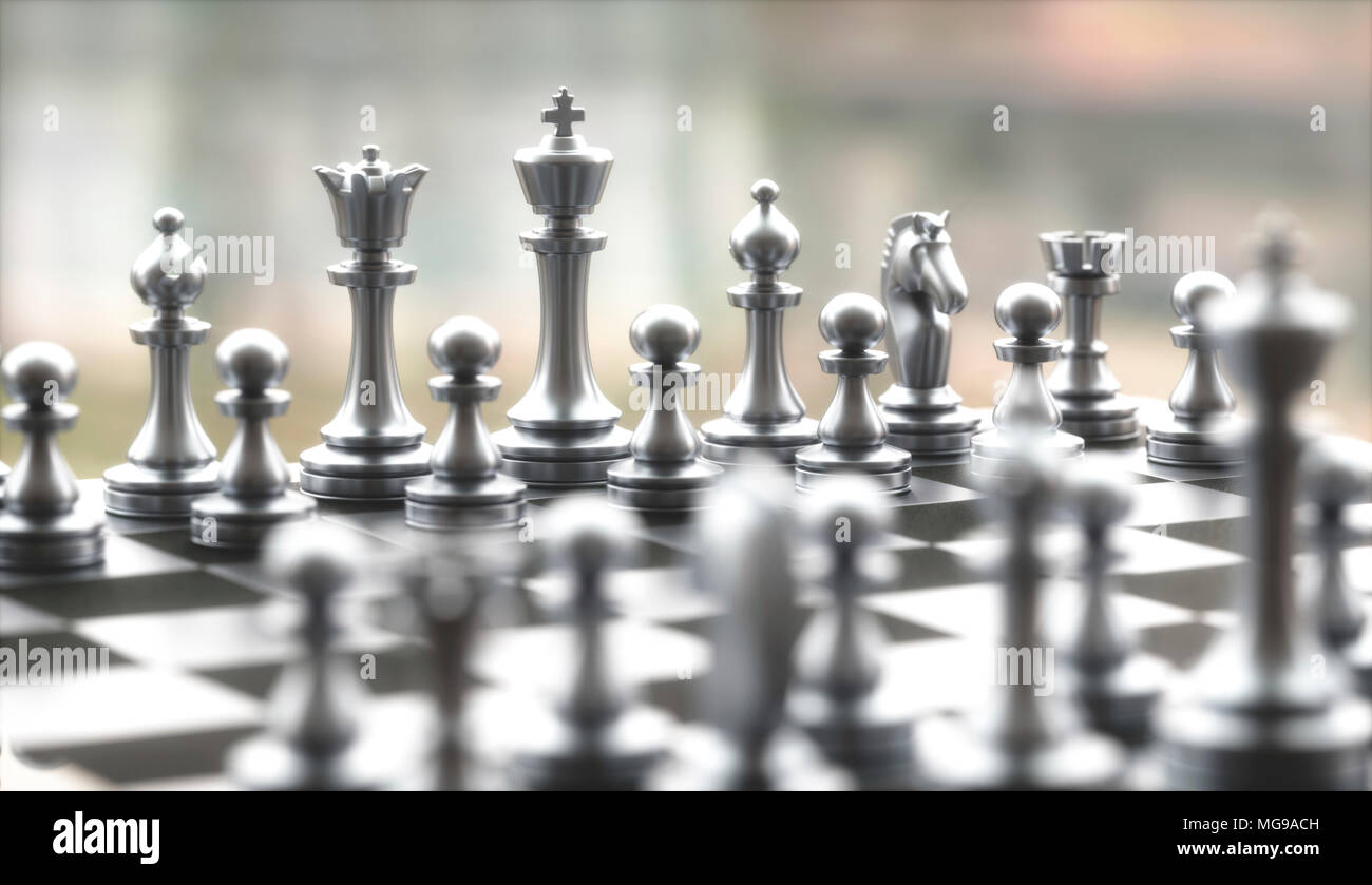 Chess pieces on board. Stock Photo