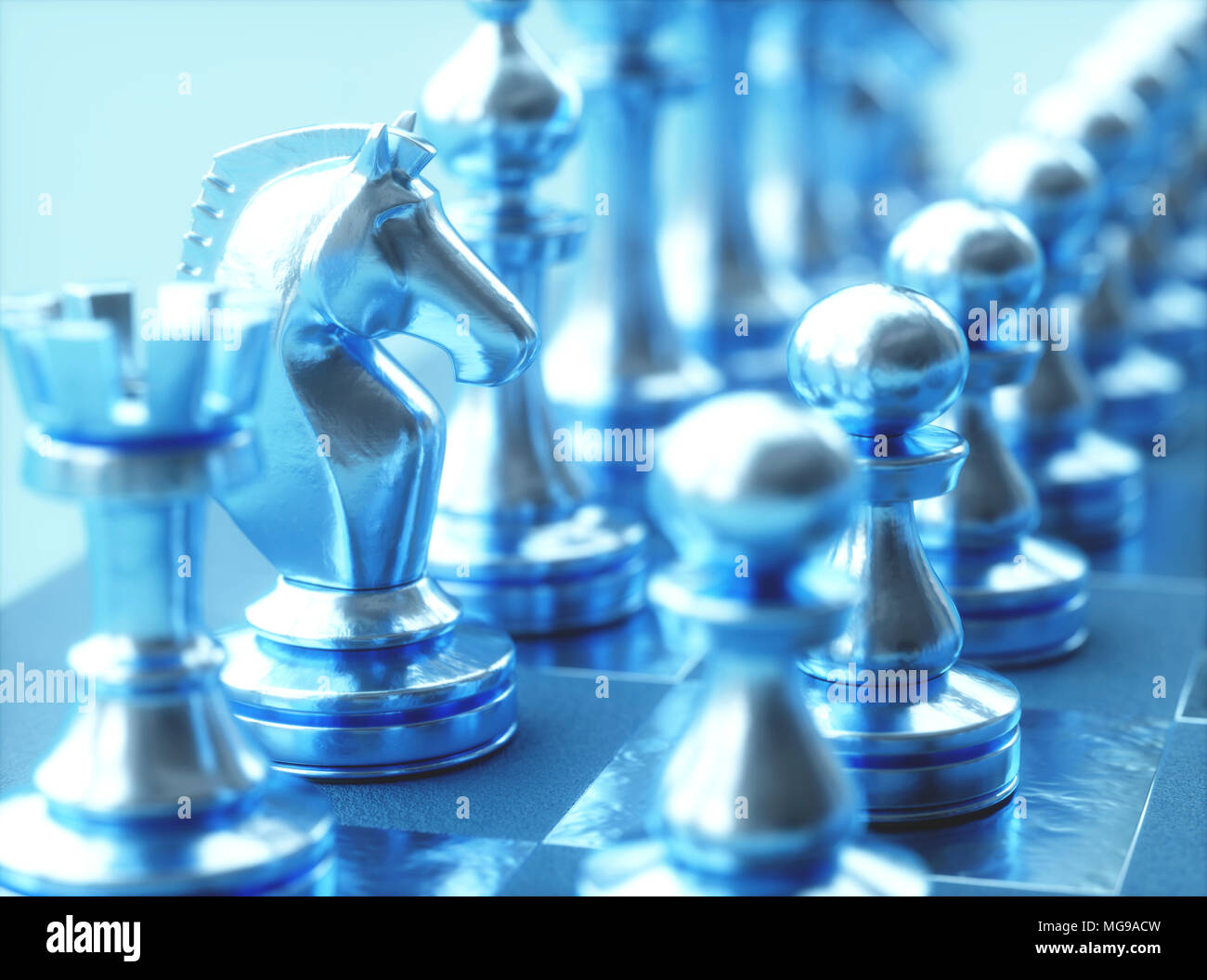Chess pieces on board Stock Photo Alamy