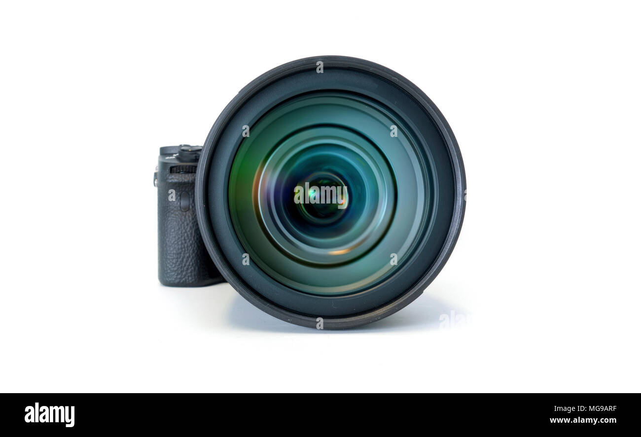 Digital mirrorless camera with zoom lens Stock Photo Alamy