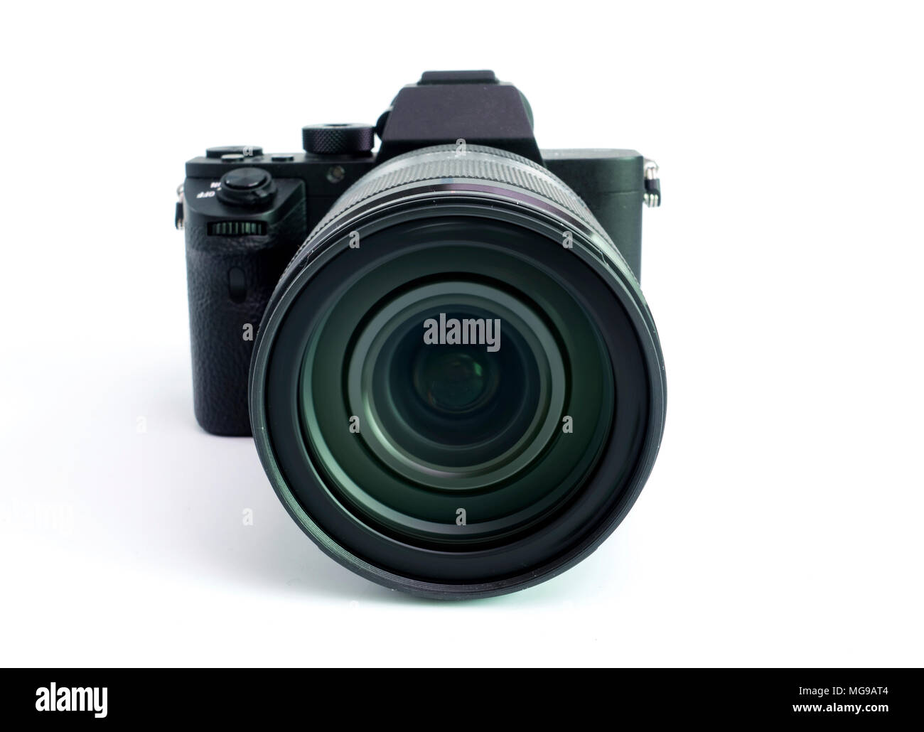 Digital mirrorless camera with zoom lens Stock Photo Alamy