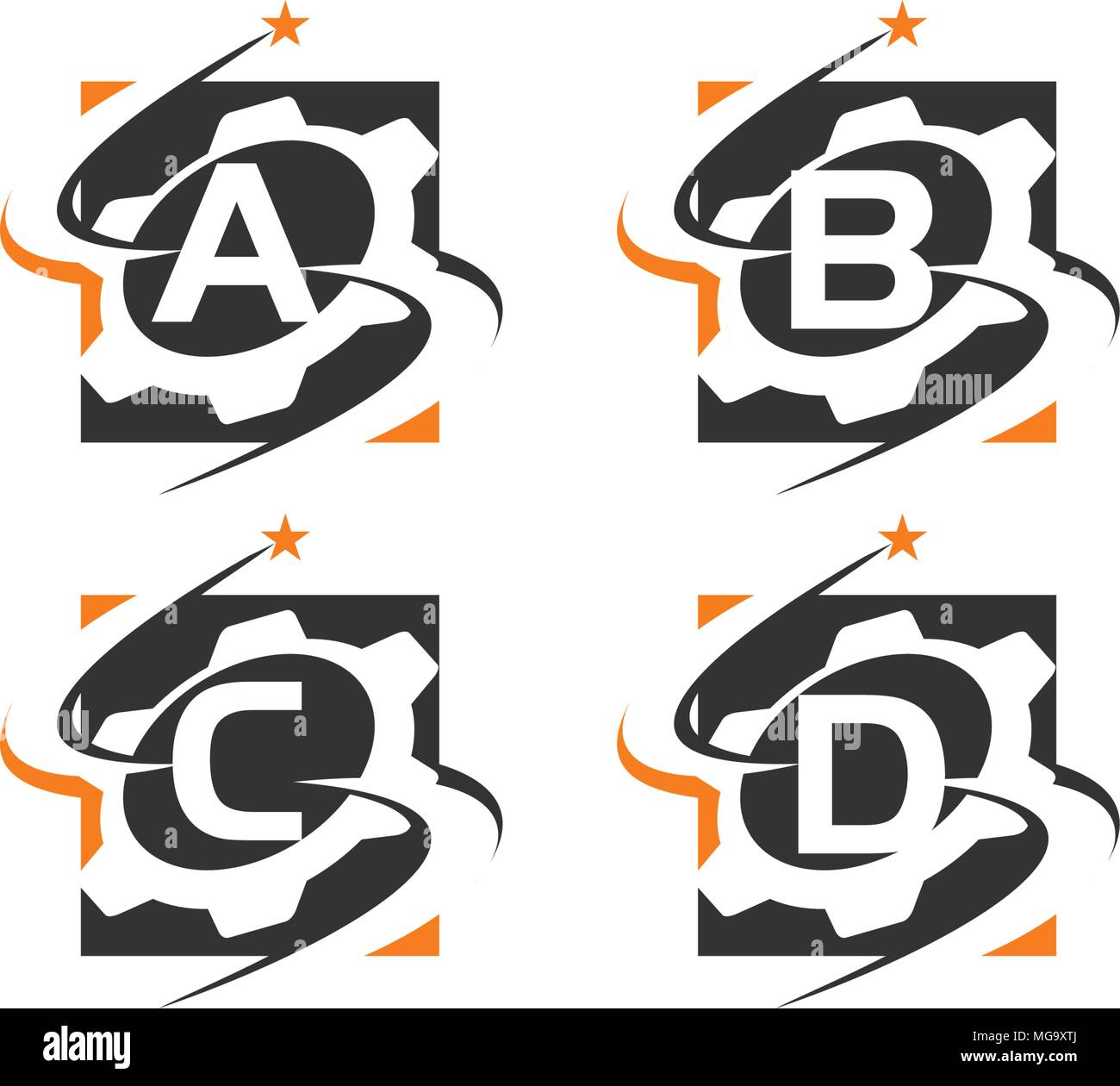 Gear Solution Template Set Stock Vector Image & Art - Alamy