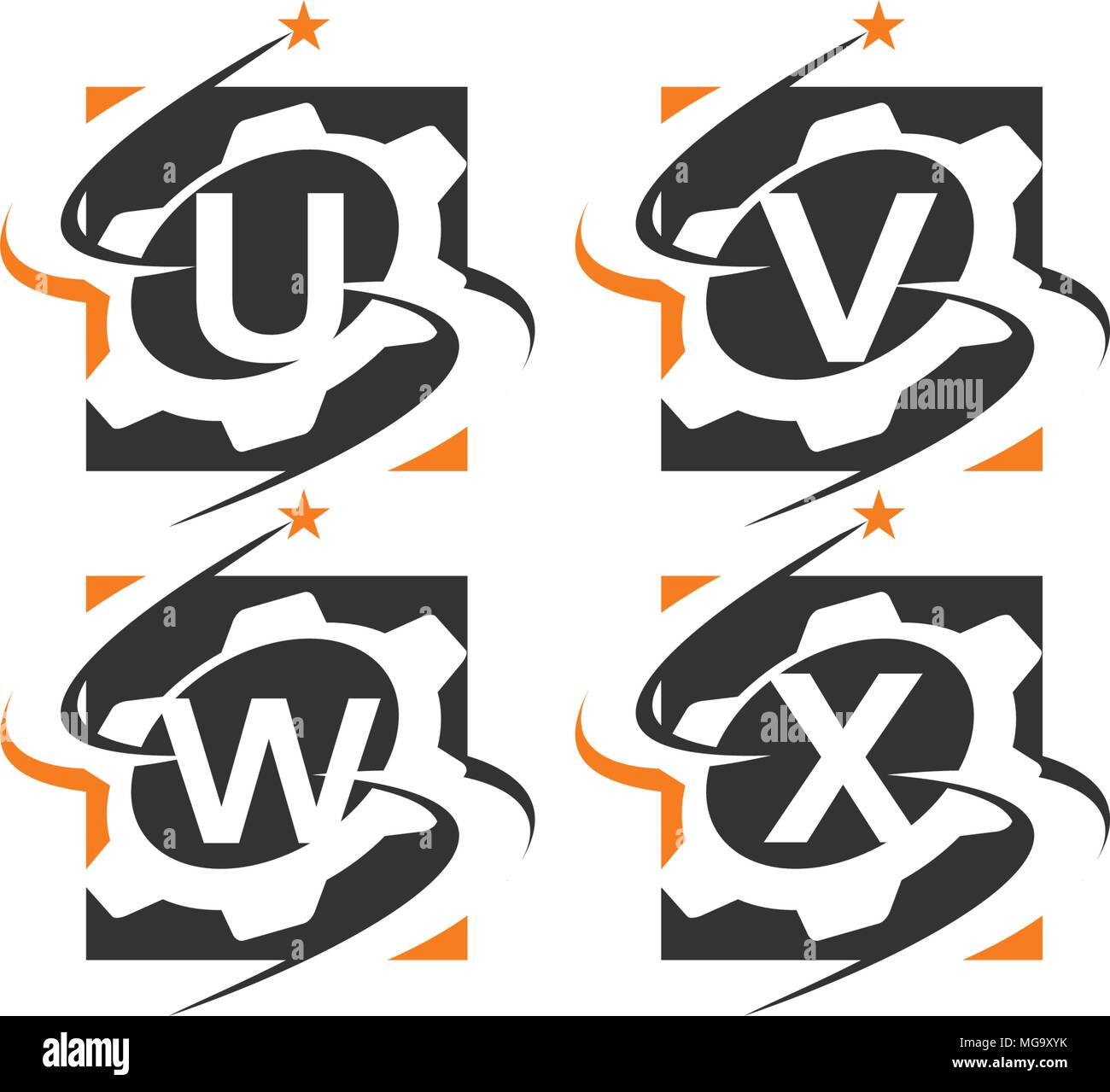 Gear Solution Template Set Stock Vector Image & Art - Alamy