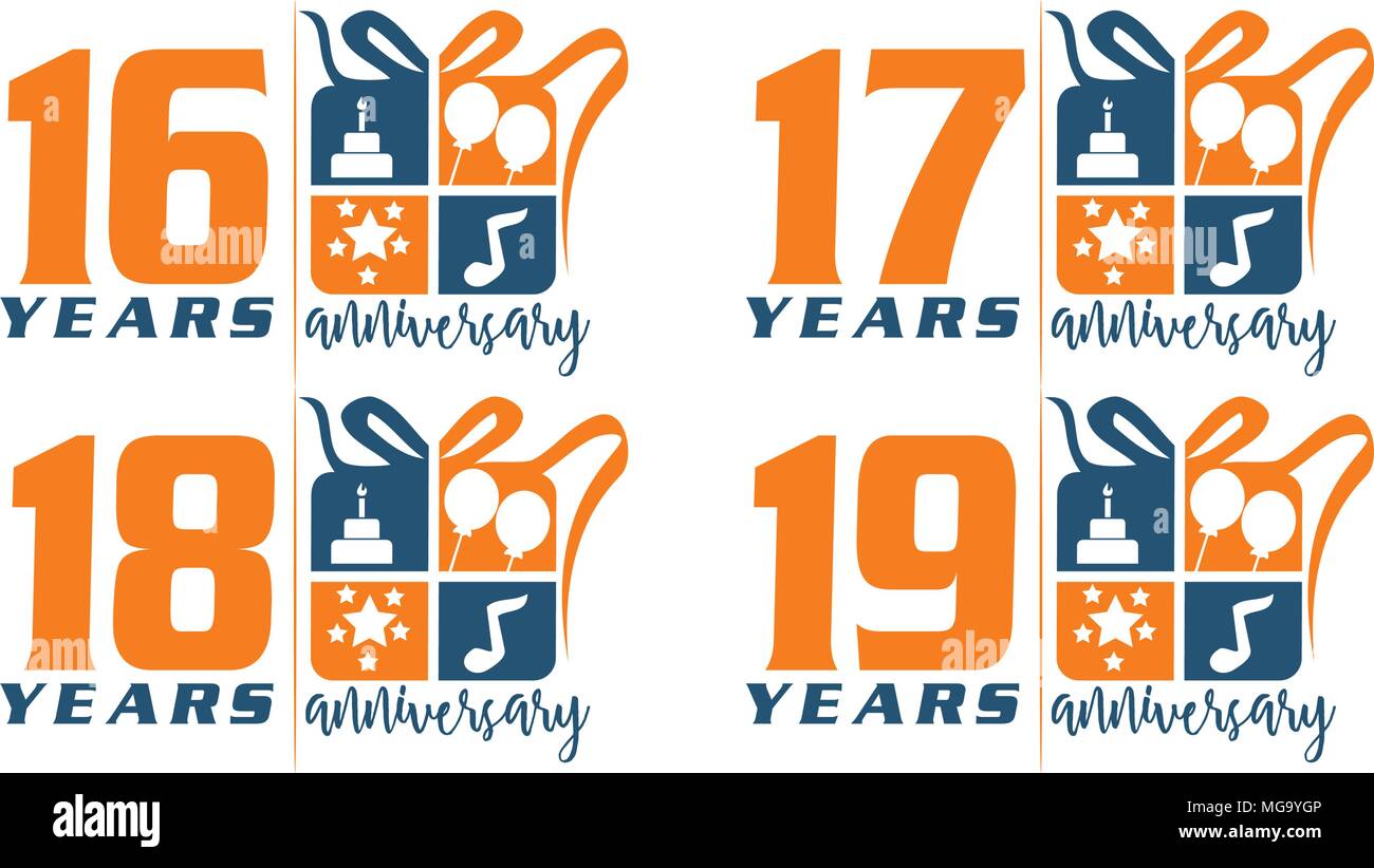 Gift Box Ribbon Anniversary Set Stock Vector Image & Art - Alamy