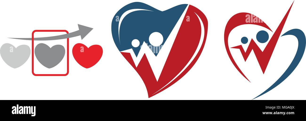 Heart Care Template Set Stock Vector Image & Art - Alamy