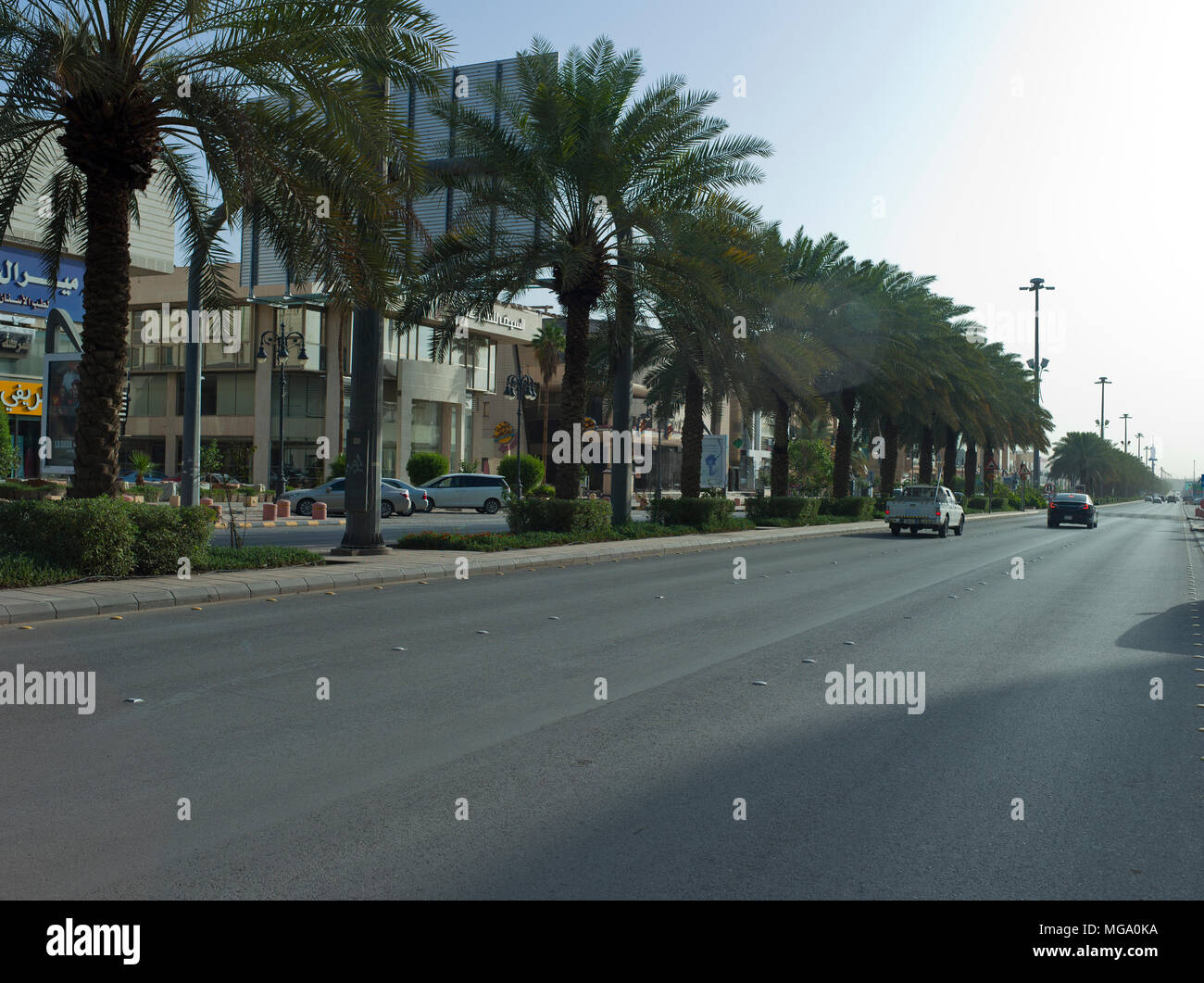Light Traffic on Tahlia Street Early in The Morning Caused By Mandatory ...