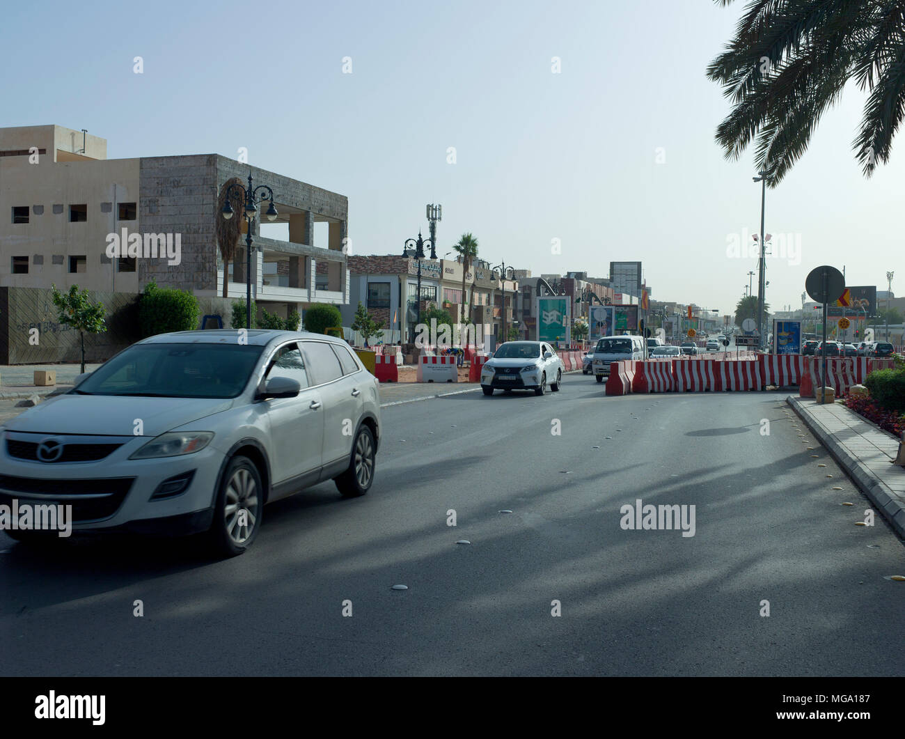 Light Traffic on Tahlia Street Early in The Morning Caused By Mandatory ...