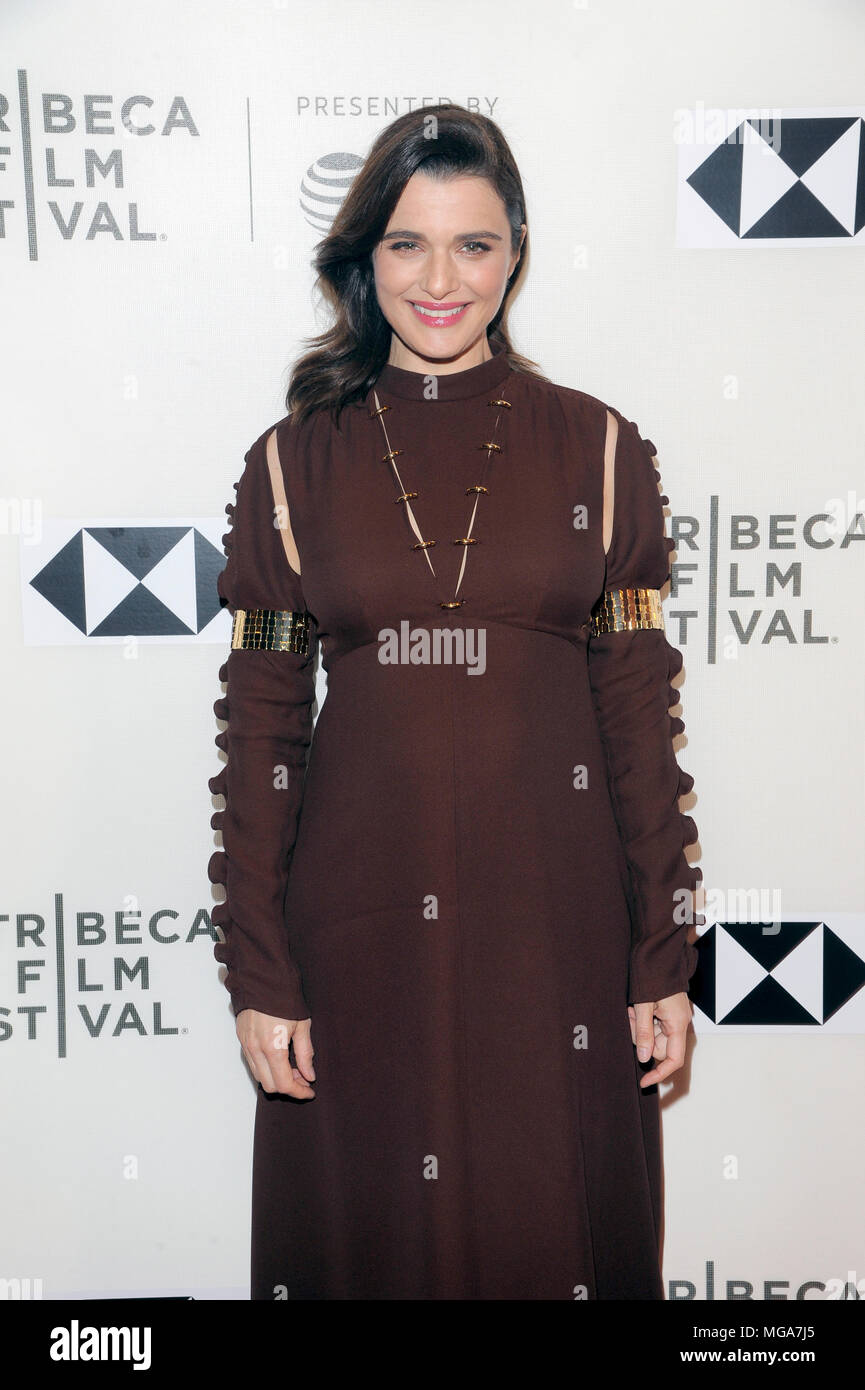 Rachel Weisz attends premiere of Disobedience during 2018 Tribeca Film Festival at BMCC Stock Photo