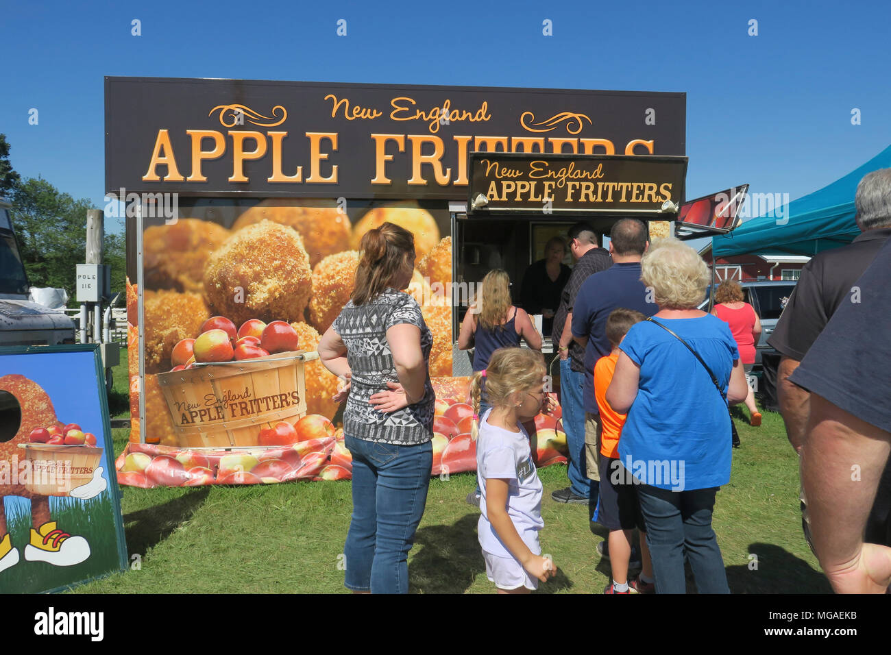 Customers lined up for Apple fritters and a local Connecticut food