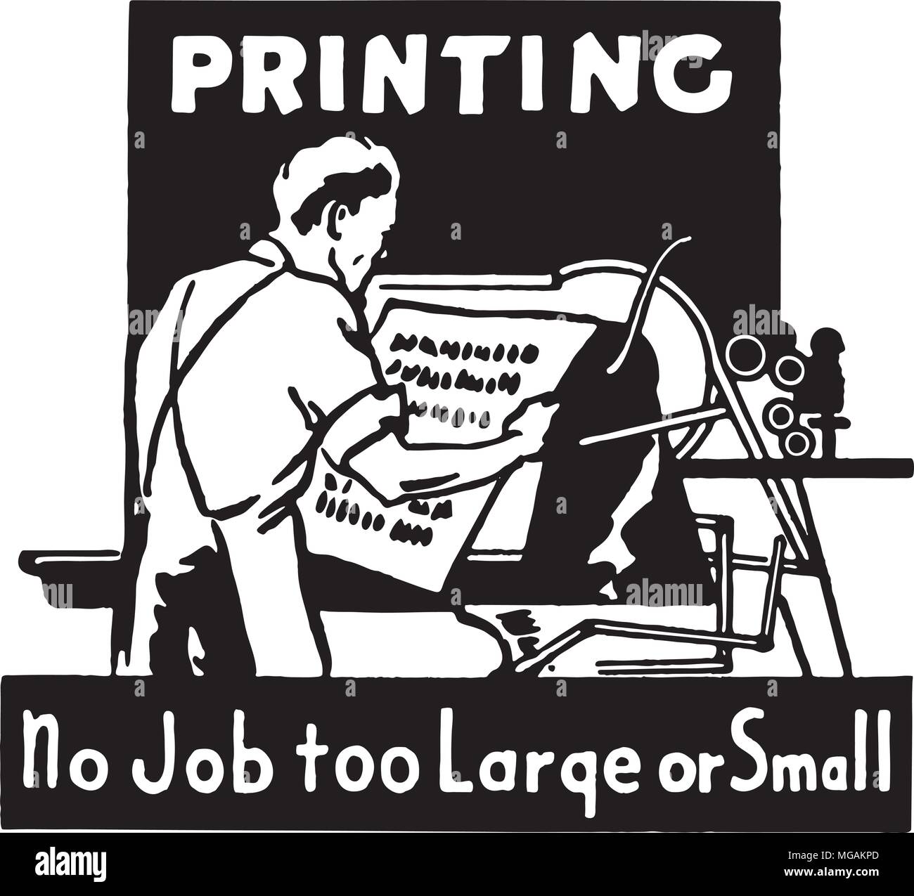 Printing - Retro Ad Art Banner Stock Vector