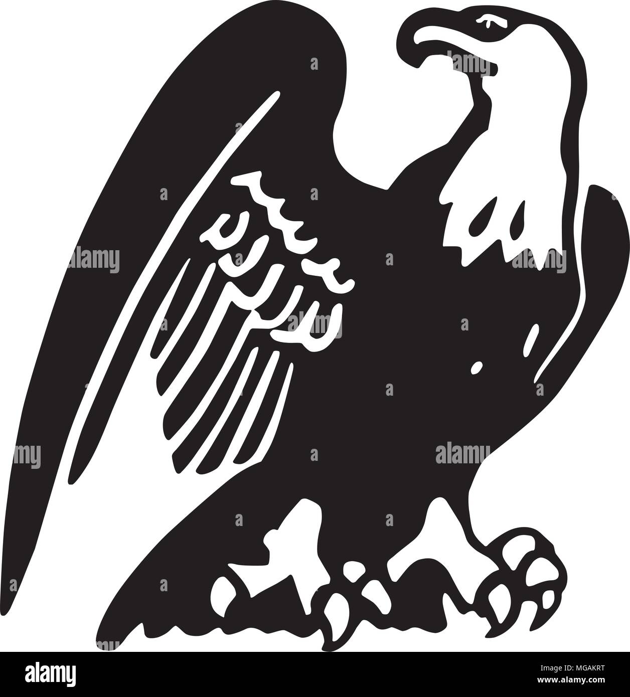 Proud Eagle - Retro Clipart Illustration Stock Vector