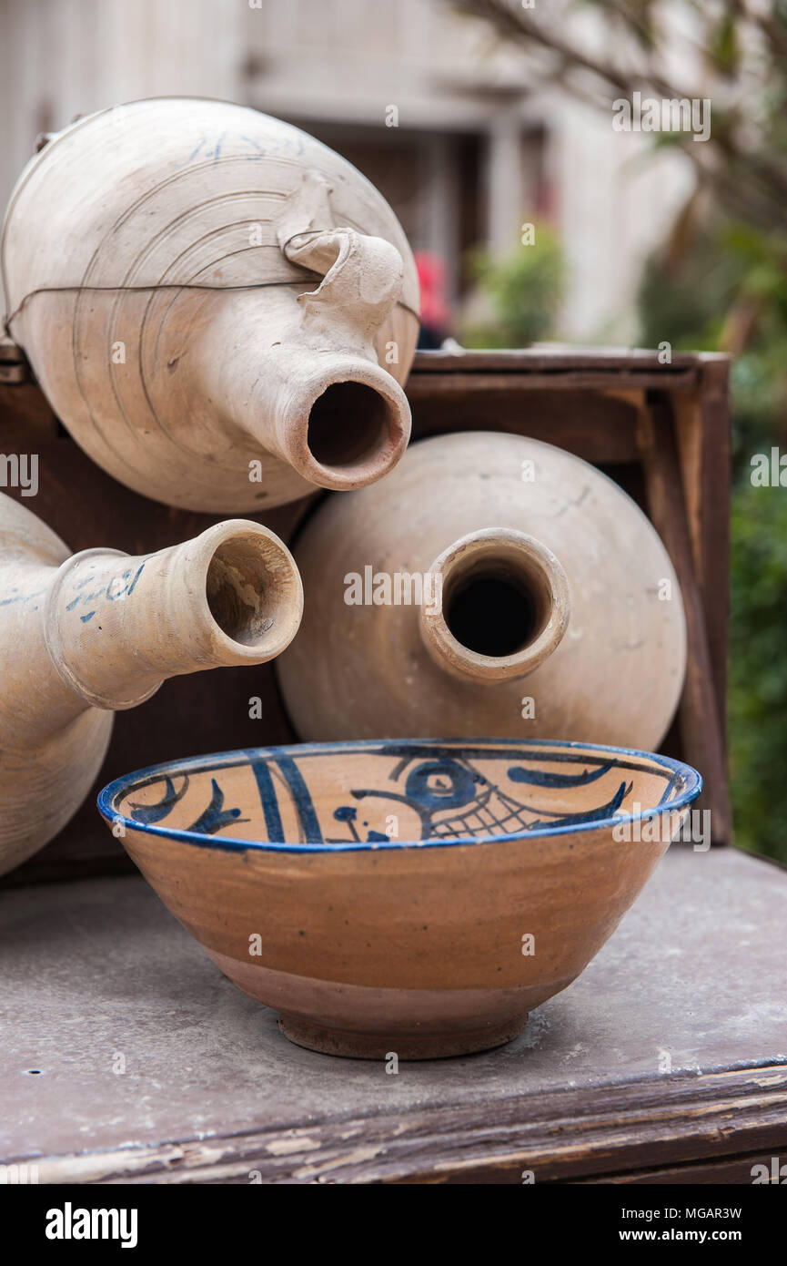Three jars and one plate Stock Photo Alamy