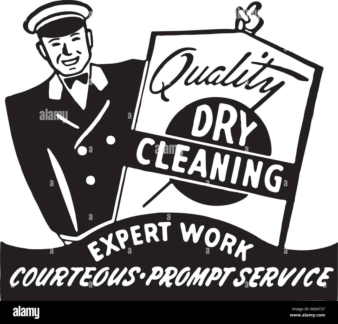 Quality Dry Cleaning Retro Ad Art Banner Stock Vector Image & Art Alamy