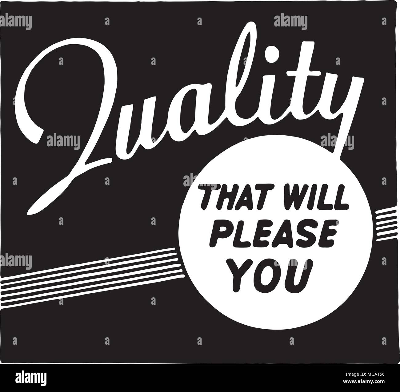 Quality That Will Please You Retro Ad Art Banner Stock Vector