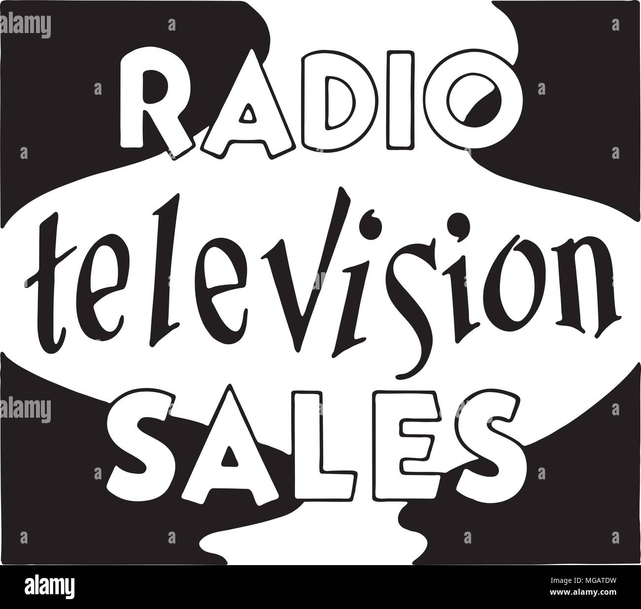 Radio Television Sales Retro Ad Art Banner Stock Vector Image & Art