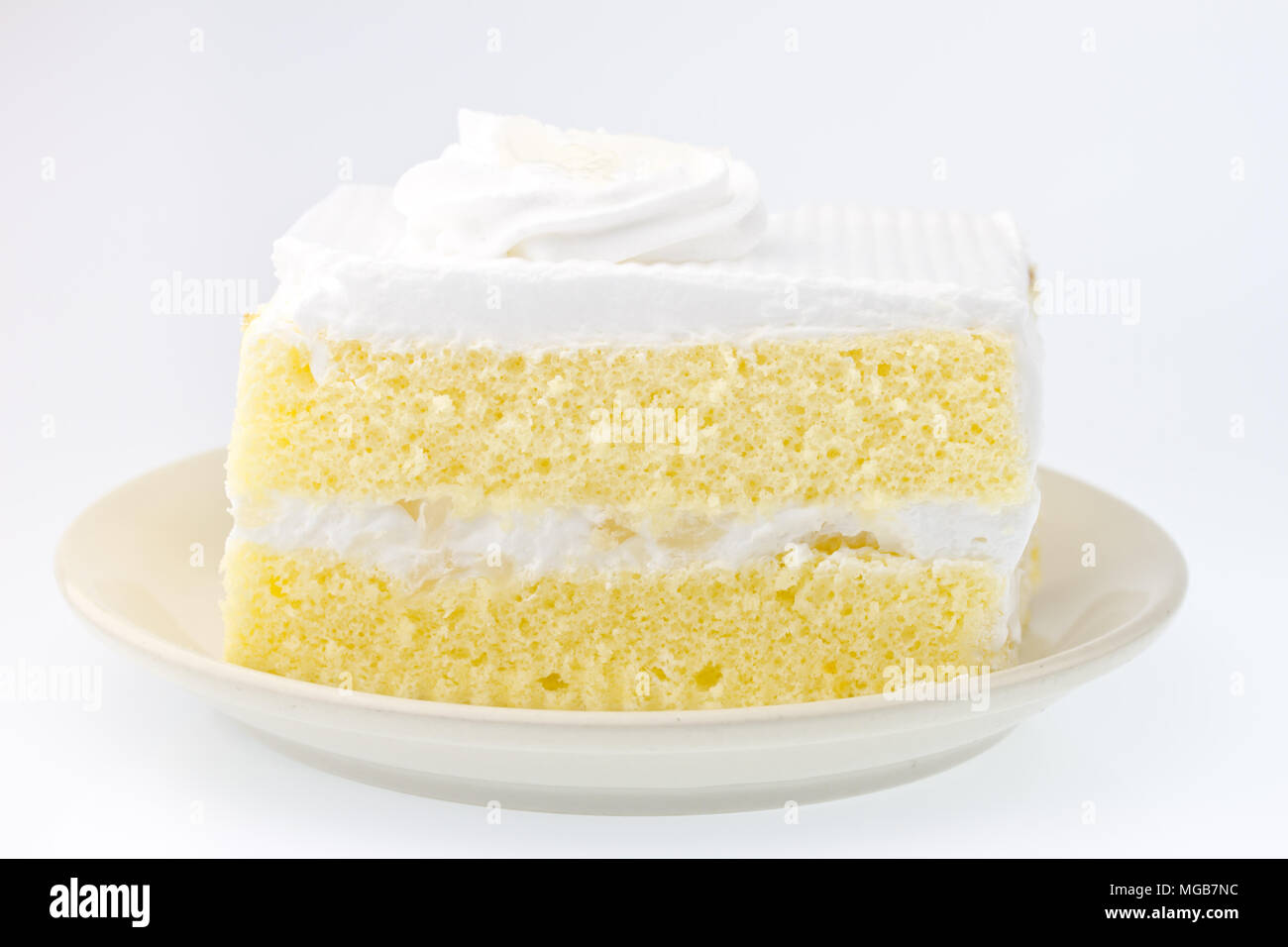 Milk cake on white background Stock Photo