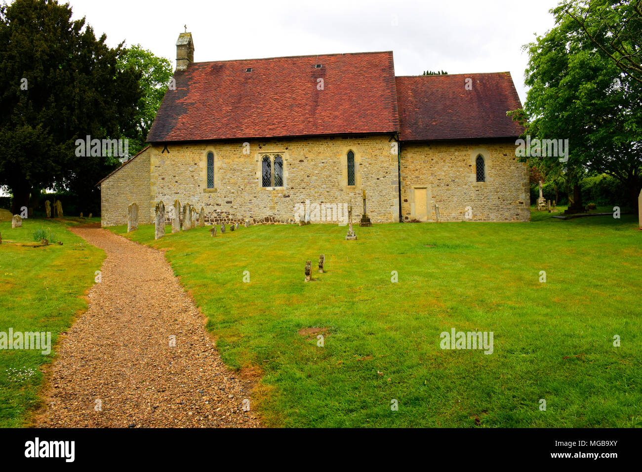 An Anglo-Saxon country church, found here in a rural area of Great Britain Stock Photo