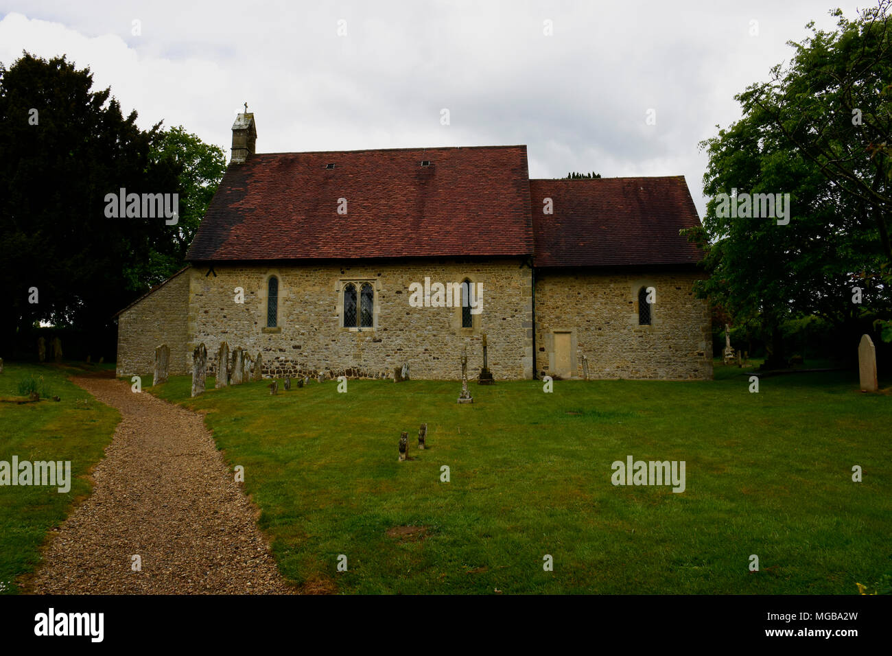 An Anglo-Saxon country church, found here in a rural area of Great Britain Stock Photo