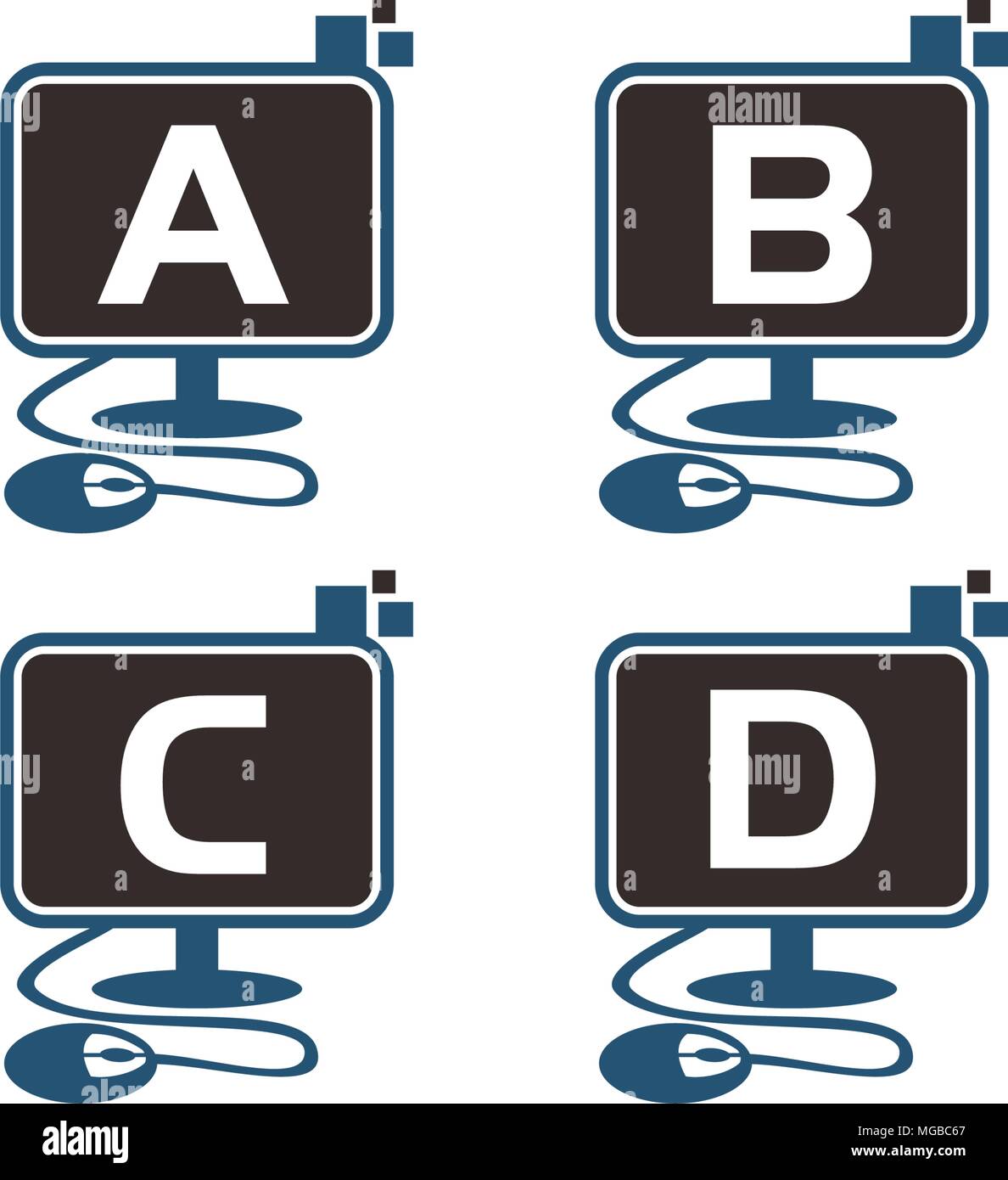 Digital Technology Template Set Stock Vector