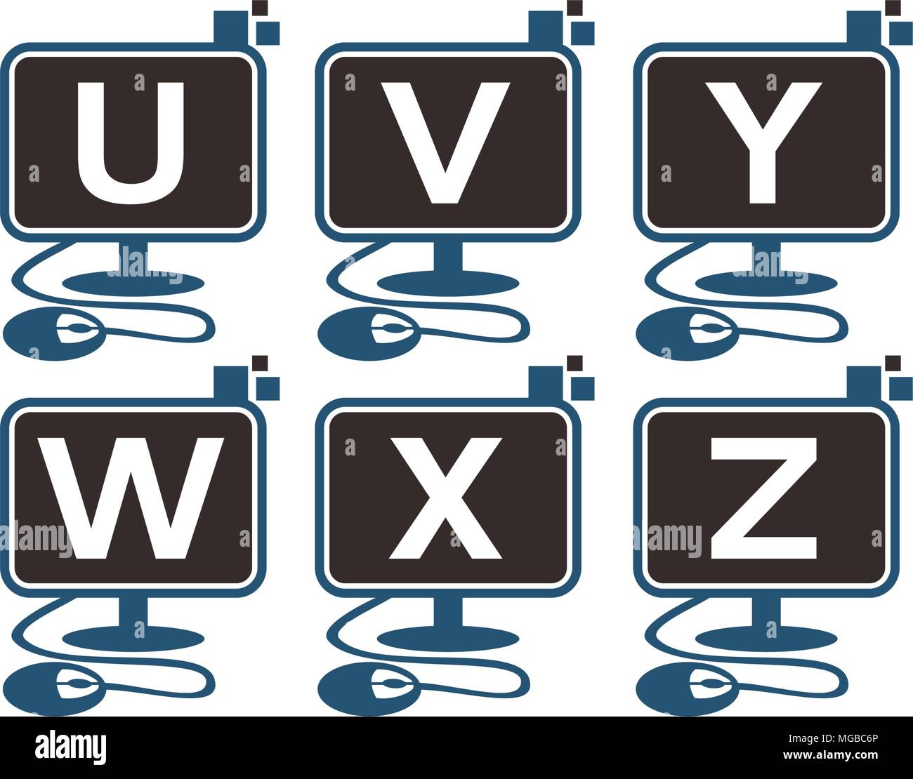 Digital Technology Template Set Stock Vector
