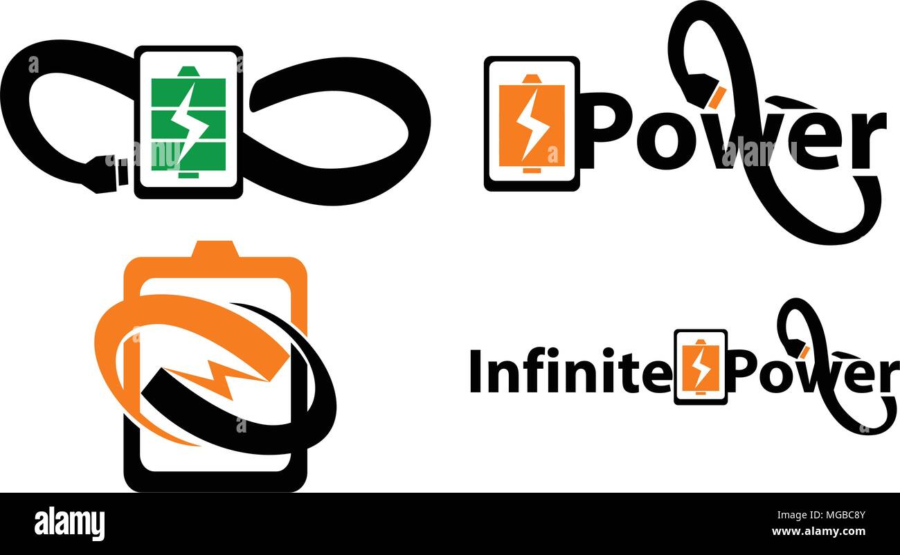 Bolt Electricity Center Infinity Set Stock Vector