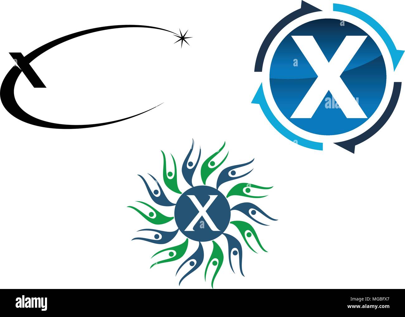 Logotype X Modern Template Set Stock Vector Image & Art - Alamy