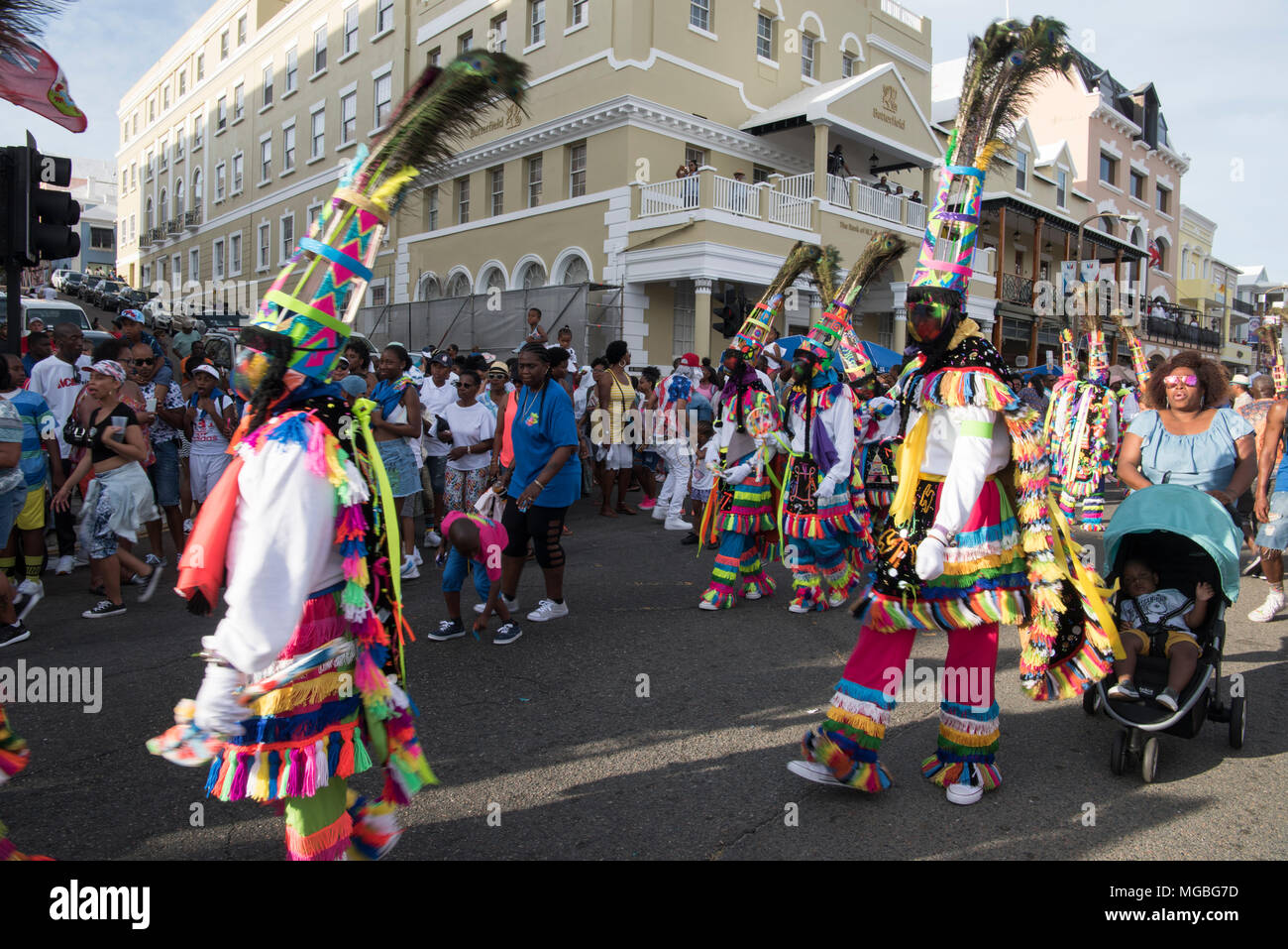 Bermuda day street party, Front Street, Hamilton Stock Photo Alamy