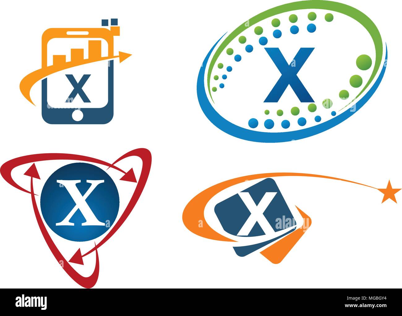 Logotype X Modern Template Set Stock Vector Image & Art - Alamy