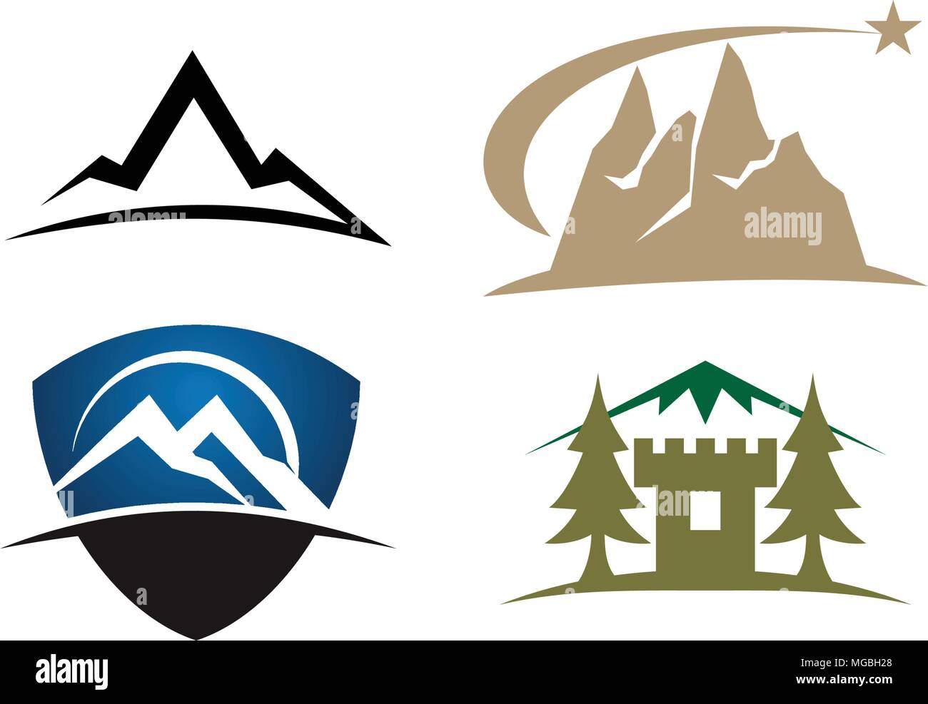 Mountain Solution Template Set Stock Vector