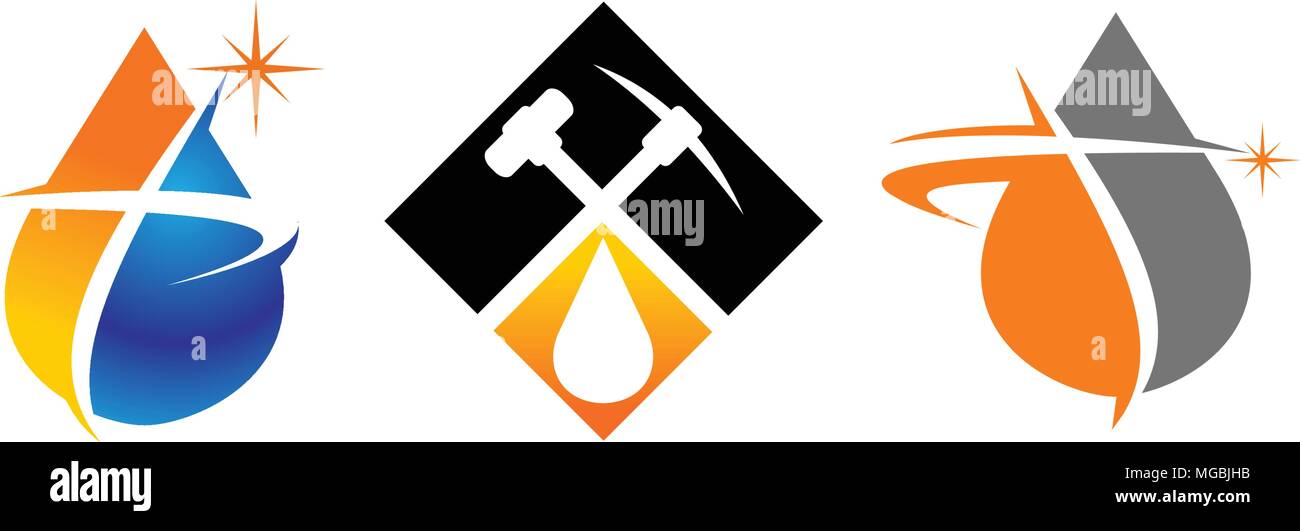 Mining Engineering Solution Set Stock Vector