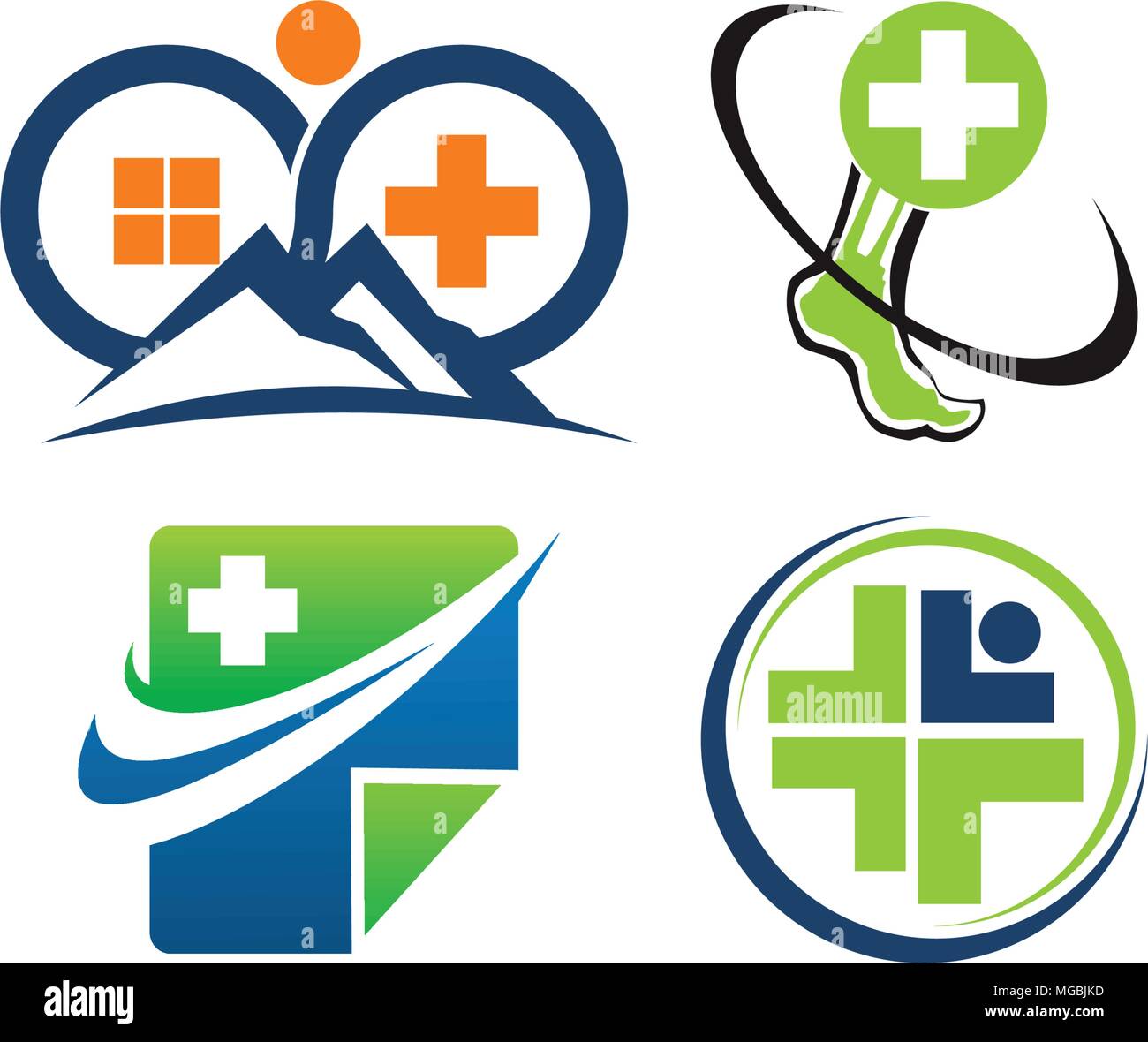 Health Center Template Set Stock Vector