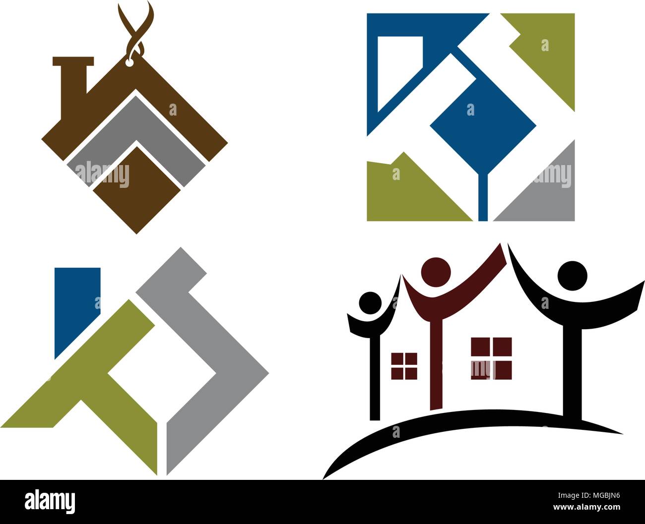 Home Real Estate Set Stock Vector Image & Art - Alamy
