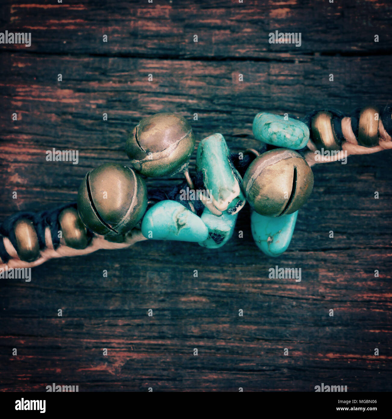 Turquoise bead old vintage retro style Stock Photo - Alamy