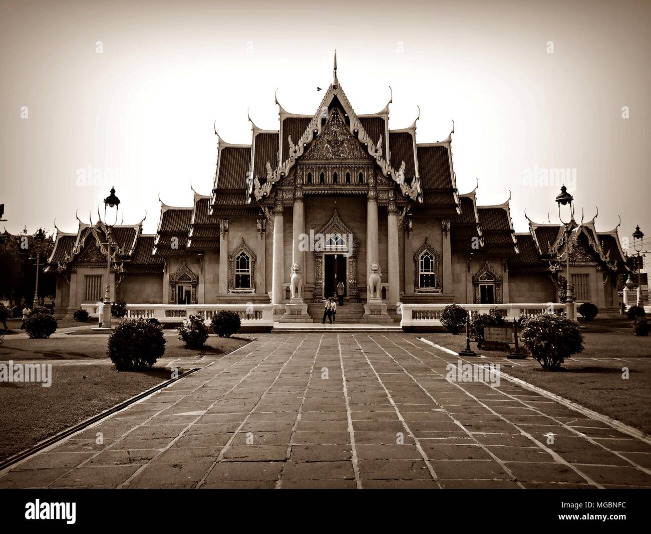 Temple in Thailand name wat benchama Stock Photo