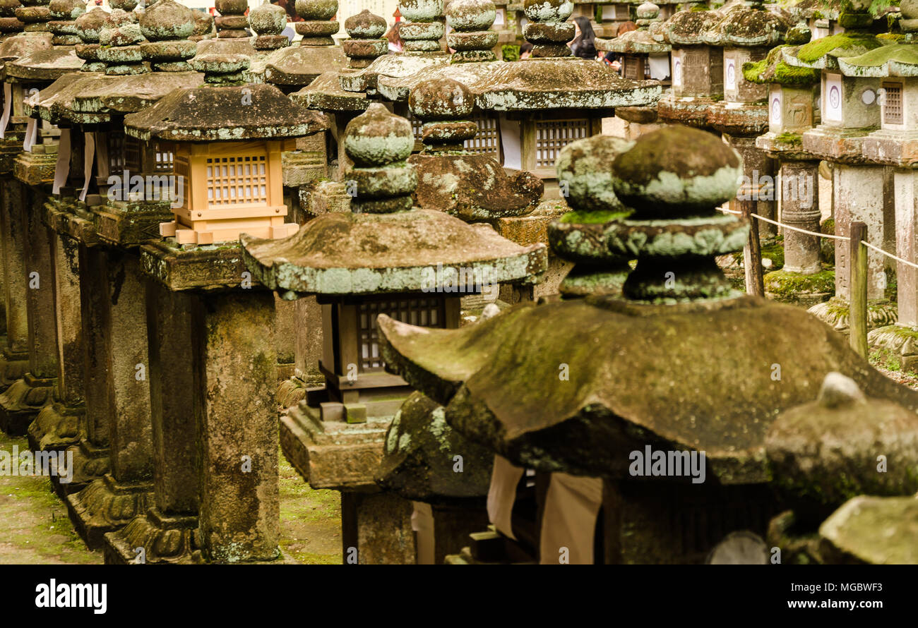 Stone statue ornaments in Japanese garden Stock Photo Alamy