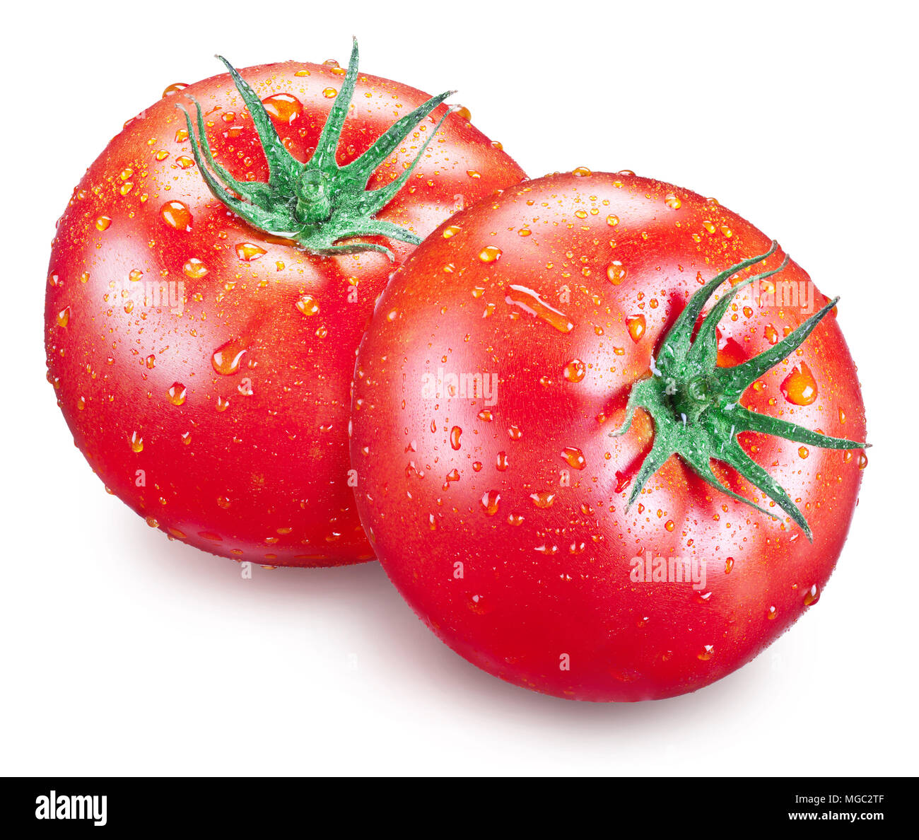 Сherry tomatoes with water drops isolated on white background Stock ...